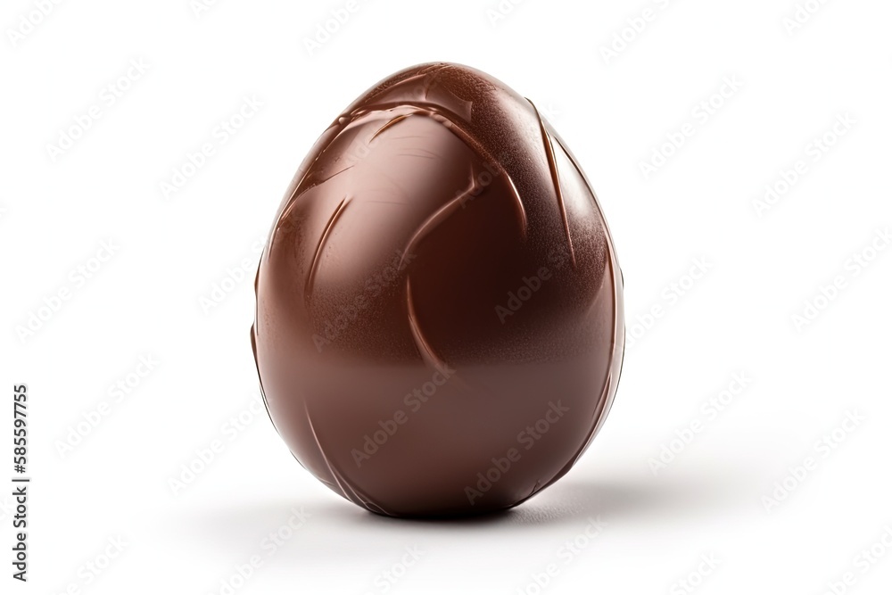 Fototapeta premium chocolate egg isolated on a white background. Generative AI