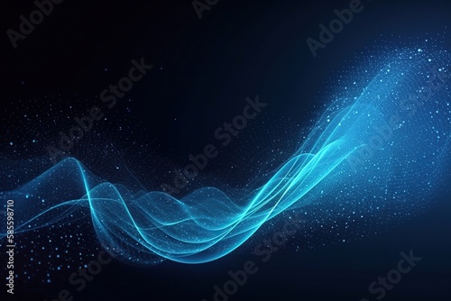 Blue abstract glowing wave made with generative AI