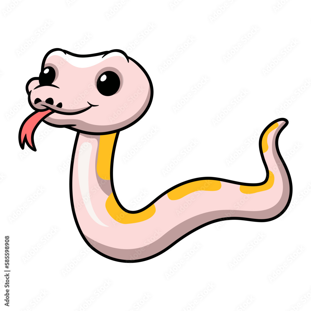 Fototapeta premium Cute super cinnamon banana ball python cartoon