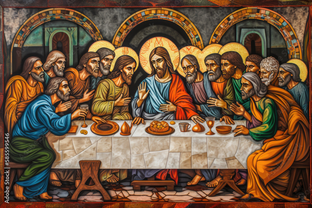 Last Supper Jesus Christ Disciples Betrayal , generative AI
