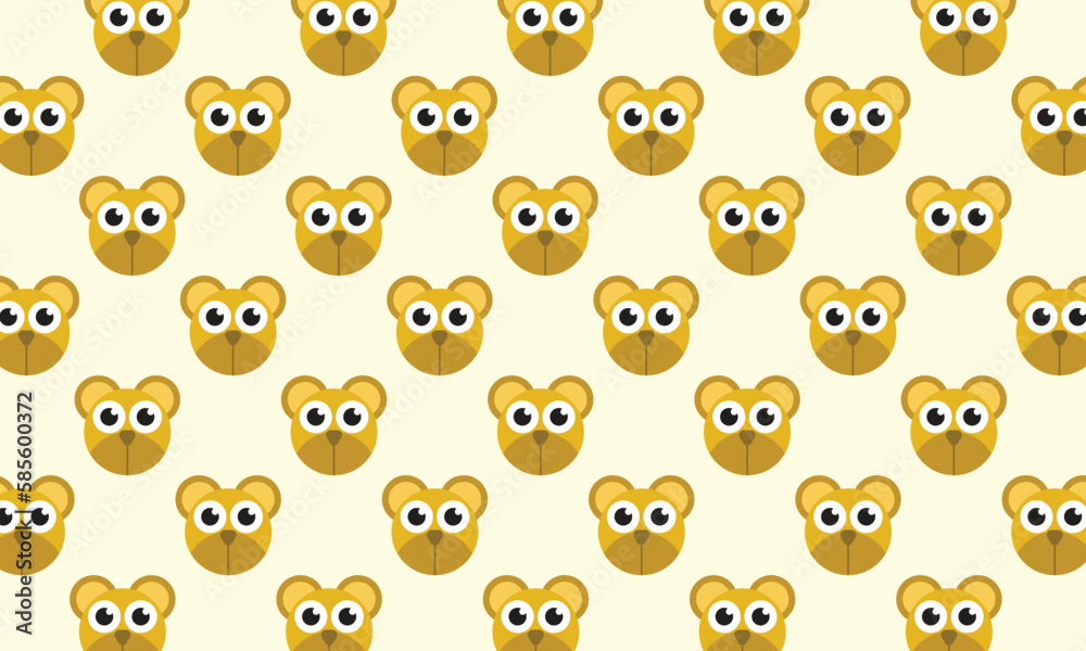 Cute brown bear background template copy space seamless pattern flat vector design Cute brown bear background template copy space seamless pattern flat vector design