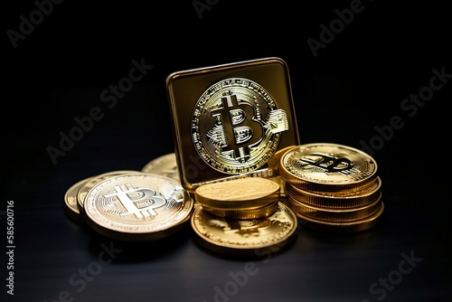 Bitcoin and Golden Bar