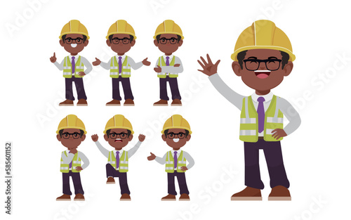 Set of engineer with different poses © Rafy Fane