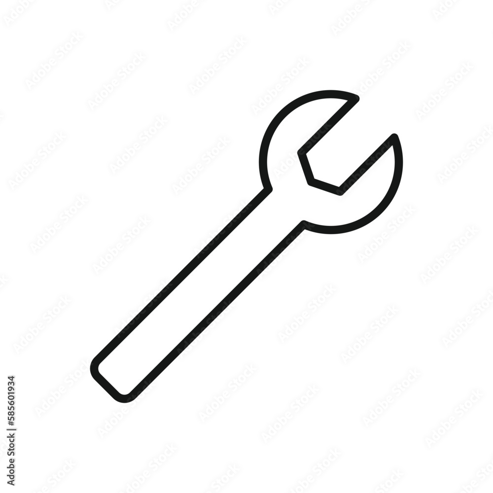 Editable Icon of Spanner or Wrench, Vector illustration isolated on white background. using for Presentation, website or mobile app Editable Icon of Spanner or Wrench, Vector illustration isolated on white background. using for Presentation, website or mobile app