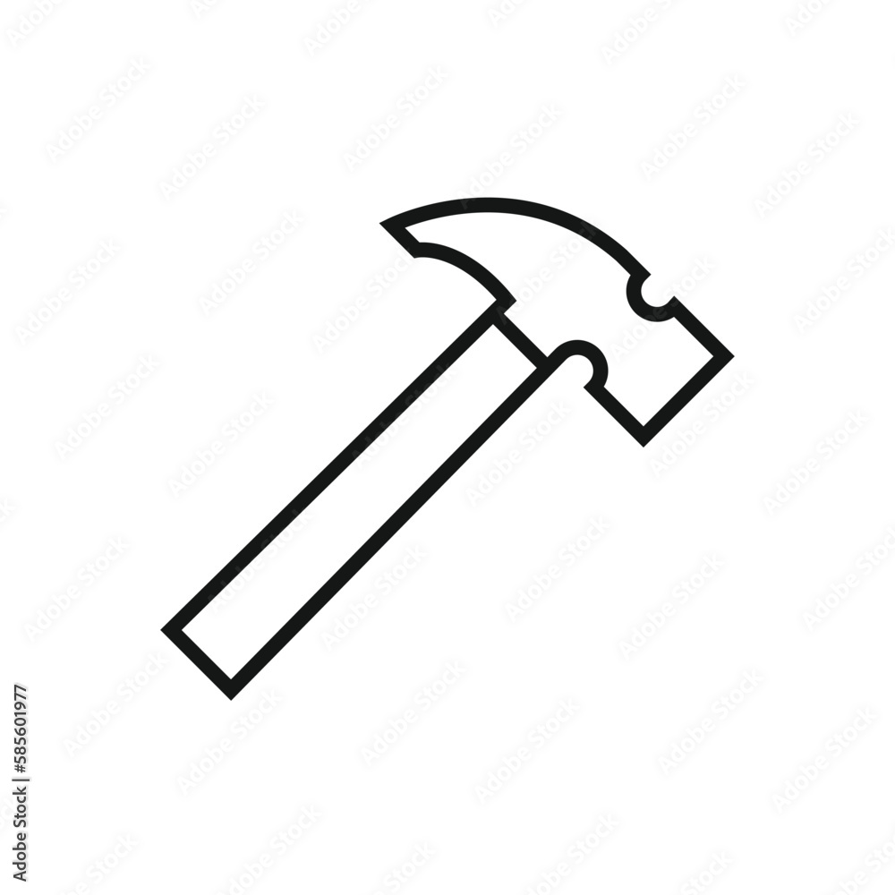 Editable Icon of Hammer, Vector illustration isolated on white background. using for Presentation, website or mobile app Editable Icon of Hammer, Vector illustration isolated on white background. using for Presentation, website or mobile app