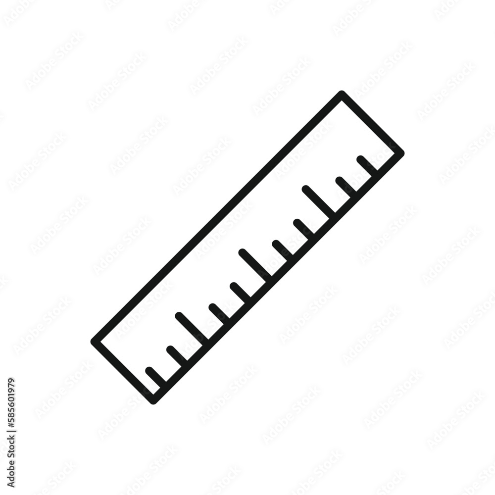 Editable Icon of Ruler, Vector illustration isolated on white background. using for Presentation, website or mobile app Editable Icon of Ruler, Vector illustration isolated on white background. using for Presentation, website or mobile app