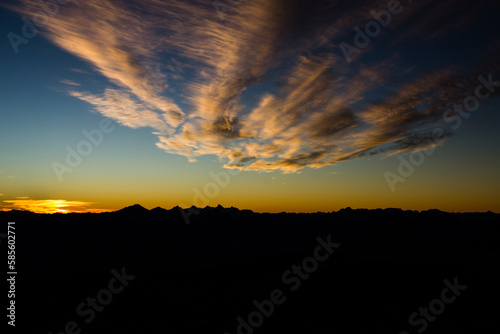 sunset in the mountains