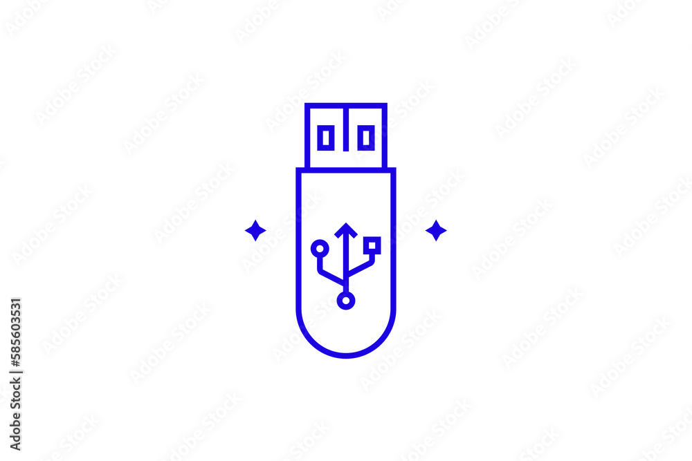 Isolated Geometric concept of usb drive vector illustration in a flat ...