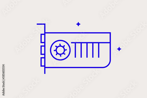 Geometric concept of graphics card vector illustration in a flat style for website, mobile app, banner, ui ux, web design, business, marketing, landing, infographics, mockup,development	
