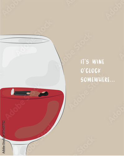 Wine O'Clock Card Template