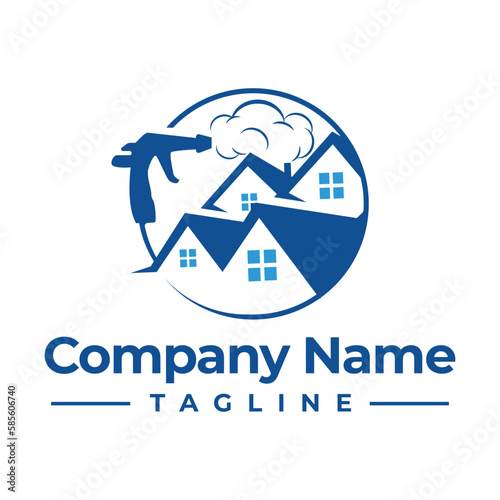 Insulation foam logo design, Construction foam gun logo template.