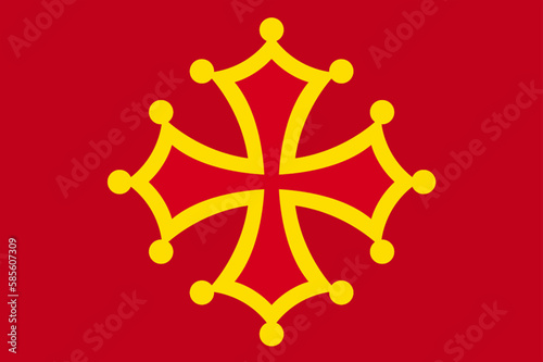 Occitanie flag. Occitanie is a region in the South West of France photo