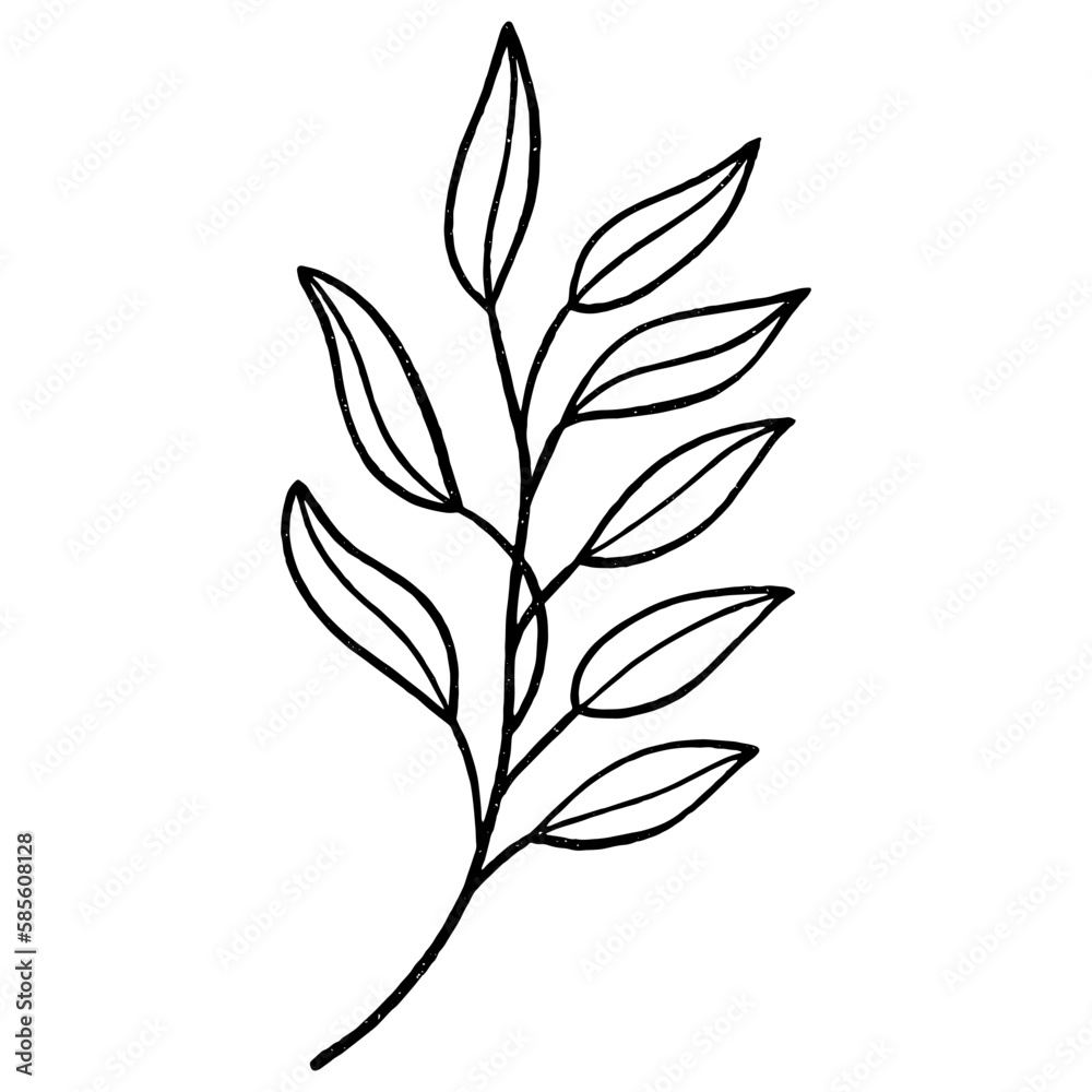 Floral leaf element for wedding card, invitation card, poster, logo design and more.