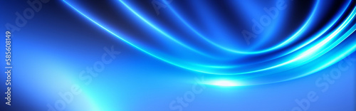 Illustration of a blue abstract background with flowing lines and curves created with Generative AI technology