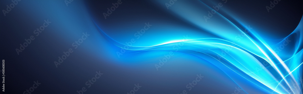 Fototapeta premium Illustration of a blue abstract background with flowing lines and curves created with Generative AI technology