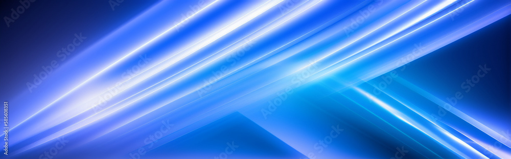 Illustration of a blue abstract background with flowing lines and curves created with Generative AI technology