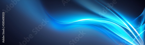 Illustration of a blue abstract background with flowing lines and curves created with Generative AI technology