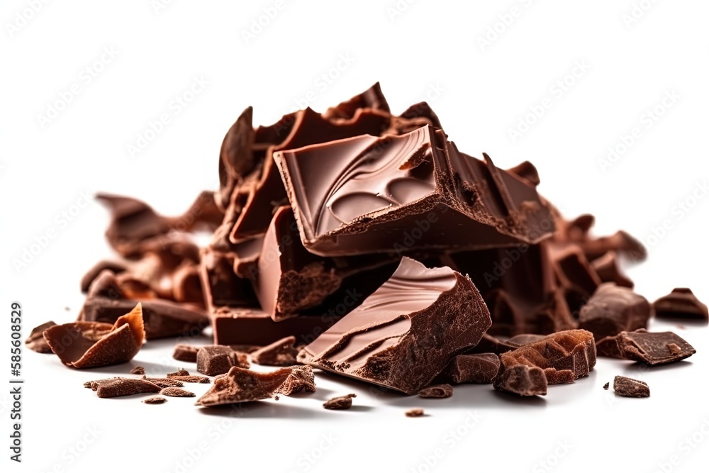 chocolate tower made of stacked chocolate pieces. Generative AI chocolate tower made of stacked chocolate pieces. Generative AI