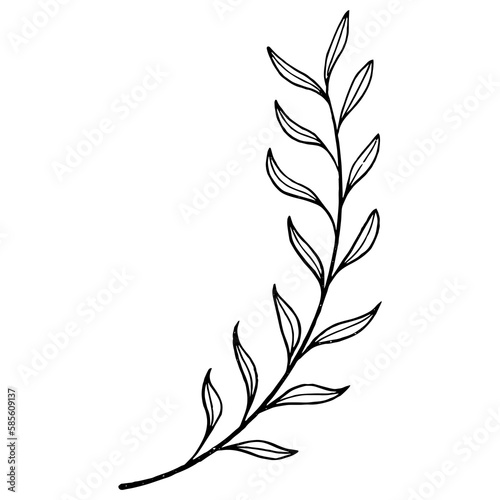 Floral wreath line art element for wedding card, invitation card, poster, logo design and more.