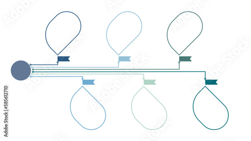 Blank company milestones timeline infographic template with pointer as vector can be used for workflow layout, diagram, annual report, web design. Business concept with 6 options, steps or processes.