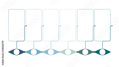 Blank company milestones timeline infographic template with pointer as vector can be used for workflow layout, diagram, annual report, web design. Business concept with 6 options, steps or processes.
