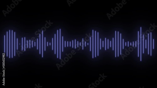 Waveform Audio. Abstract sound waves background. 3D rendered looping animation with alpha channel.