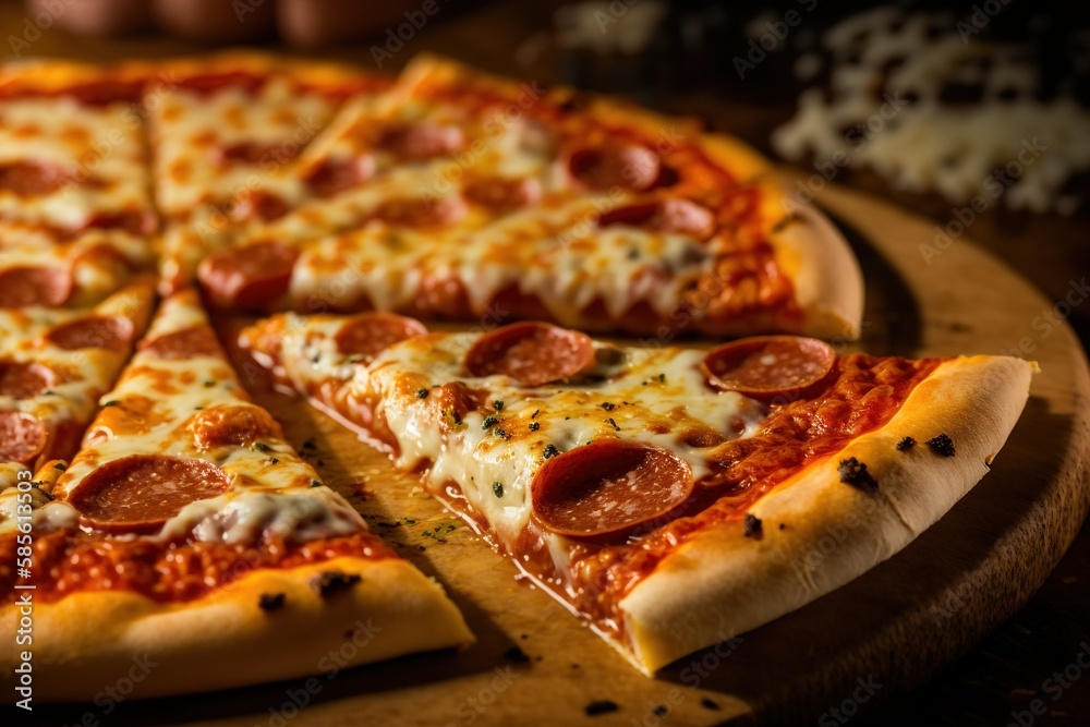 pizza on a wooden board, isolated pizza close-up pizza on a wooden board, isolated pizza close-up