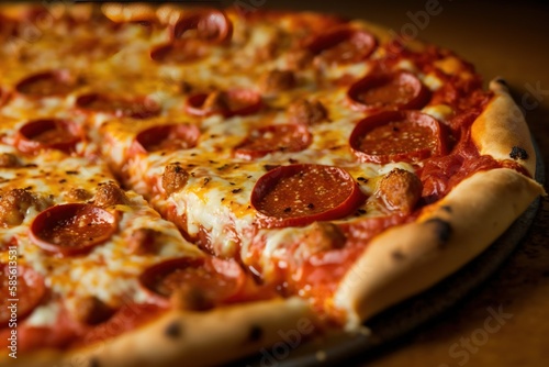 pizza with salami and cheese, isolated pizza close-up