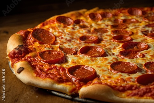pizza on a table, isolated pizza close-up