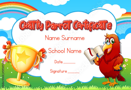 Certificate for kids template with customizable design with playful fonts