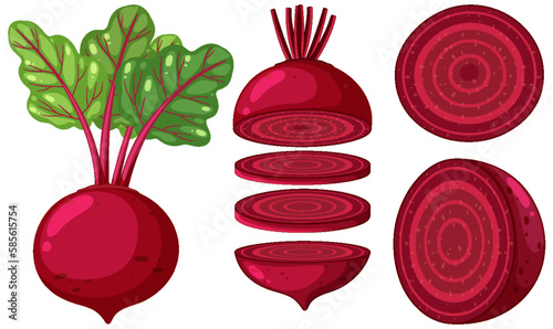 Set of beetroot cartoon