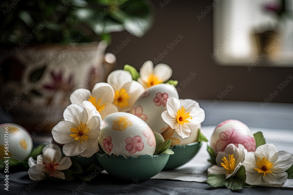 dozen eggs arranged in a circular pattern on a wooden table. Generative AI dozen eggs arranged in a circular pattern on a wooden table. Generative AI