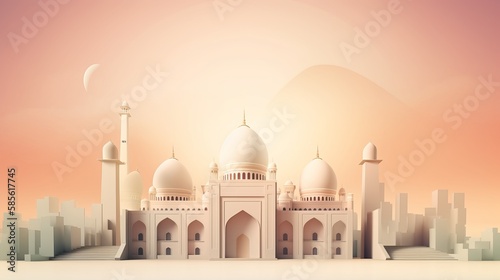 Mosque Pastel Background - Generative AI © ImageMaster