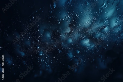 window with droplets of rain on it during a storm. Generative AI © AkuAku