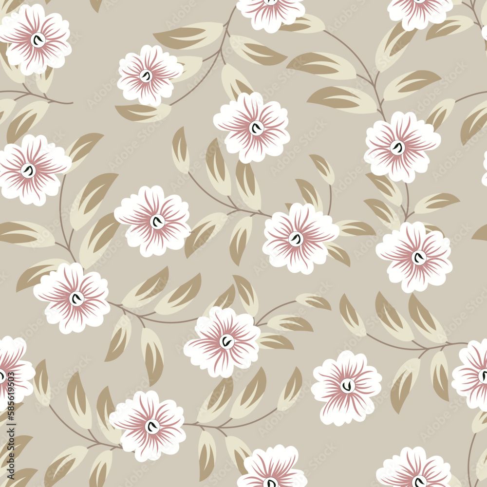 seamless small vector flower design pattern  on black    background