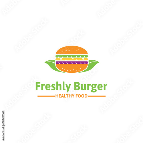 freshly burger logo vector