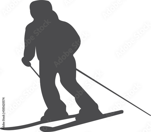 The man ski player silhouette PNG 2023032506