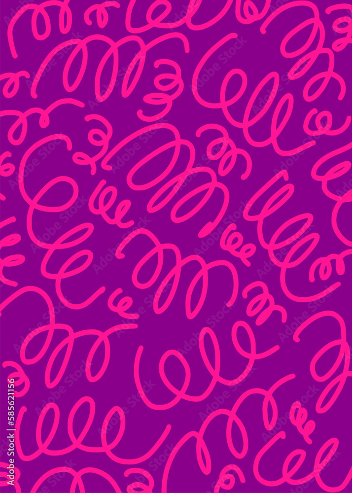 Abstract background with curly pencil brush pattern