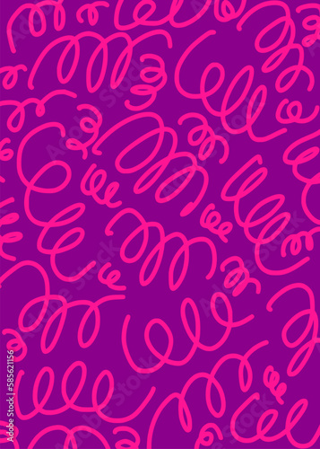 Abstract background with curly pencil brush pattern