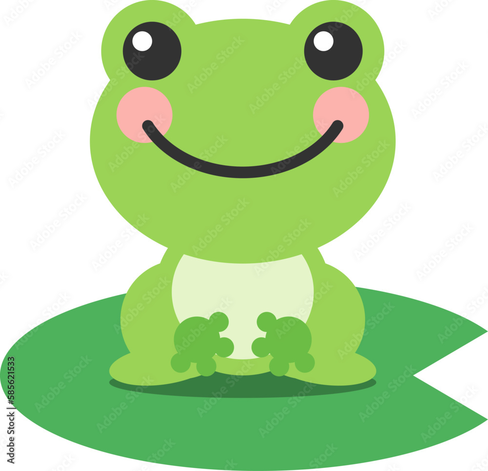 蓮の葉に乗ったかわいいカエル 蓮の葉に乗ったかわいいカエル