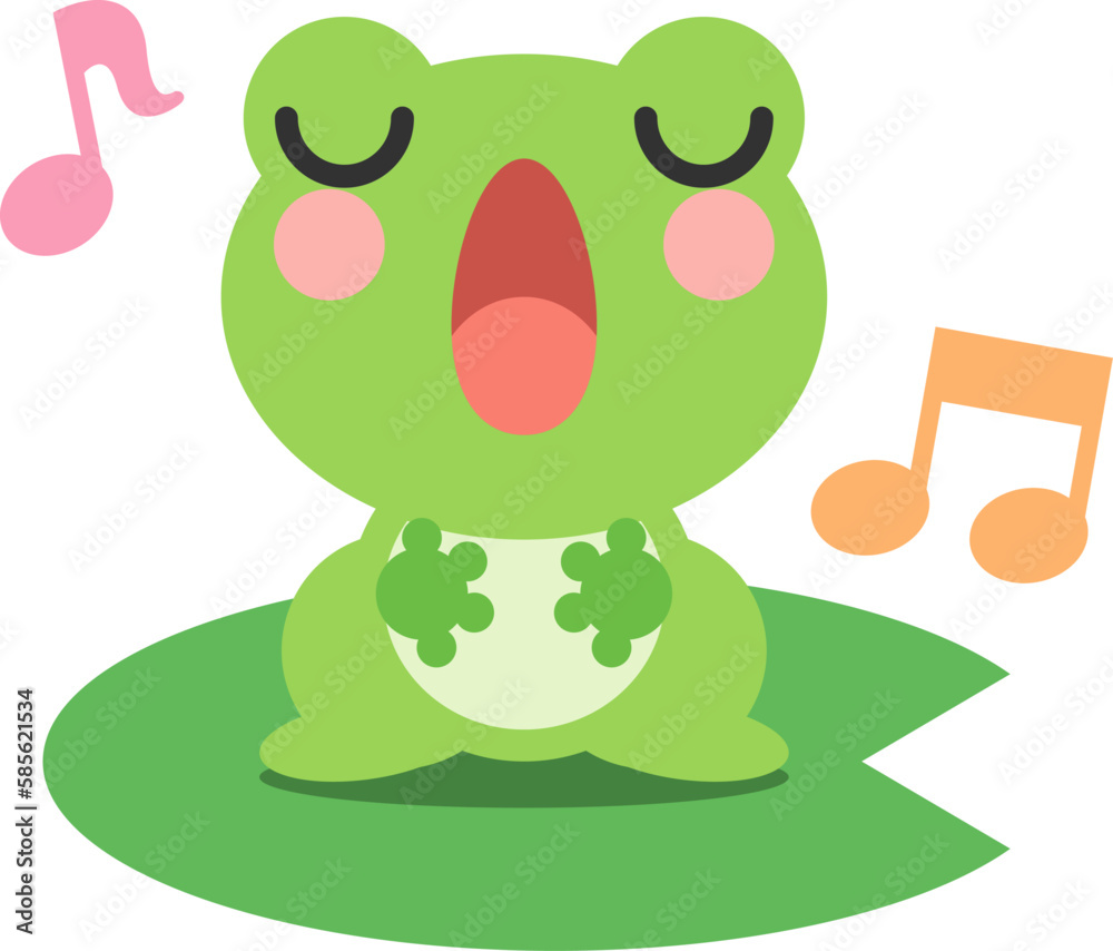 歌を歌うかわいいカエル 歌を歌うかわいいカエル