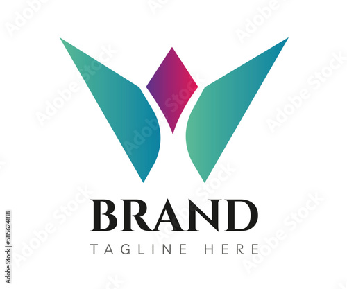 Fototapeta Naklejka Na Ścianę i Meble -  Letter W logo icon design template elements. Usable for Branding and Business Logos.