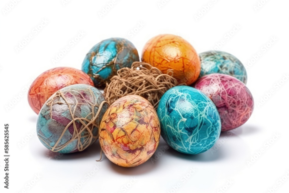 colorful stack of Easter egg. Generative AI colorful stack of Easter egg. Generative AI