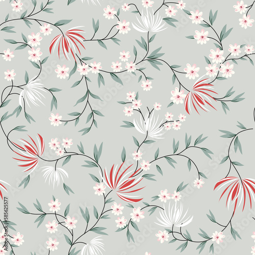 seamless vector flower design pattern on background