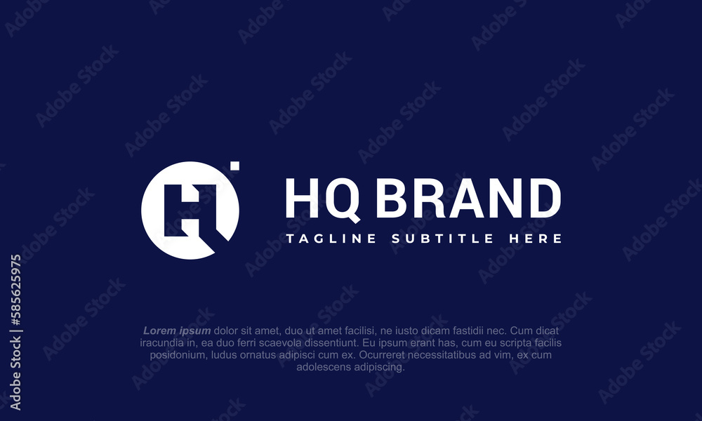 Naklejka premium illustration vector graphic designs. H Q HQ QH monogram logo in circle shape. modern, minimalist