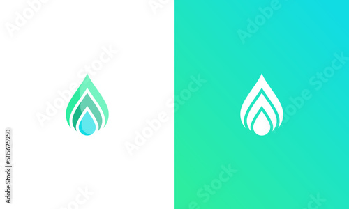 illustration vector graphic designs. pictogram logo combination abstract drop liquid and leaf shape