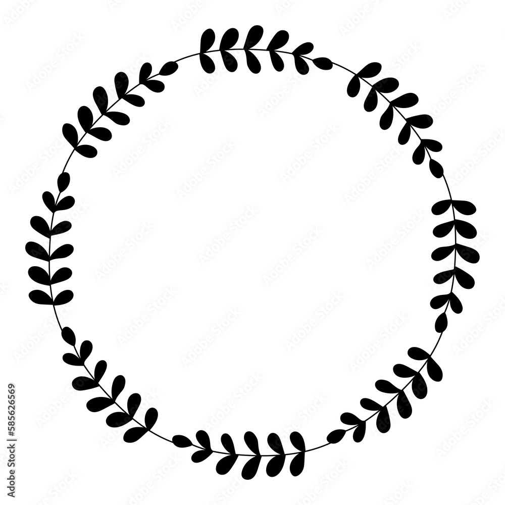 Hand drawn floral wreath illustration Hand drawn floral wreath illustration