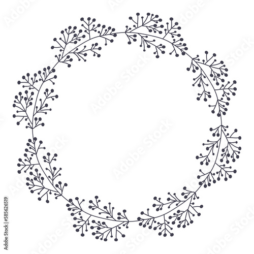 Hand drawn floral wreath illustration