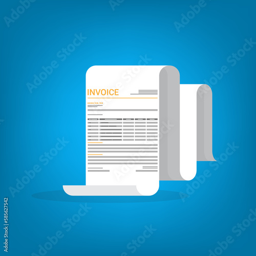 Invoice. Payment and invoicing document, business or financial operations.