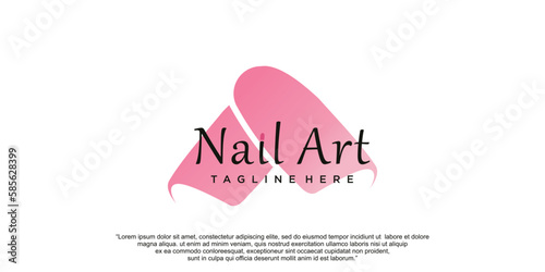 Logo nail beauty or nail polish icon logo design for beauty salon with unique concept Premium Vector